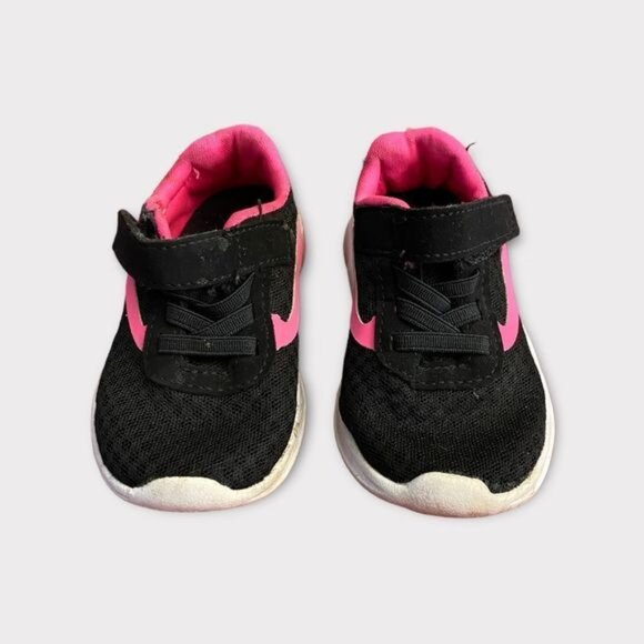 3/$15 Toddler Black and Pink Velcro Sneakers - Picture 1 of 5
